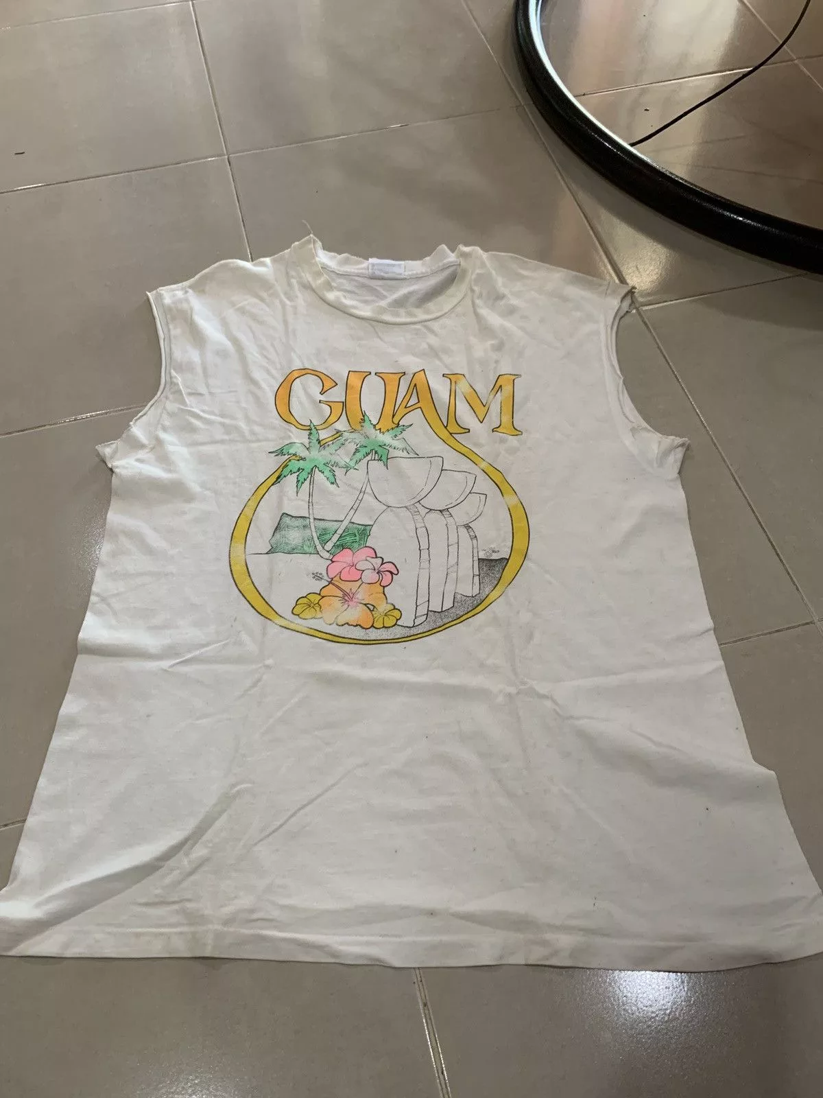 Vintage Shirts Button Ups vintage guam White