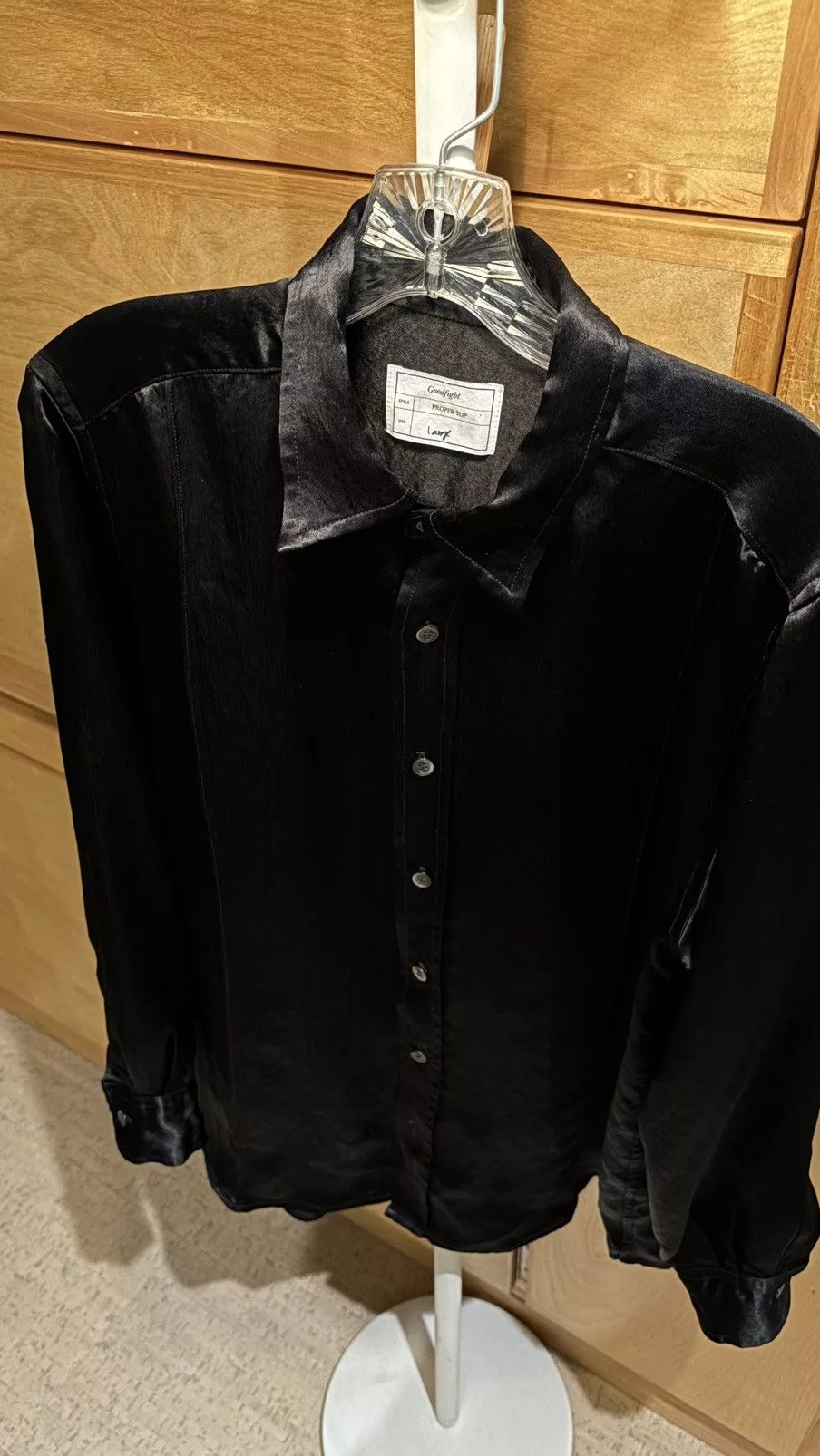 Goodfight Shirts Button Ups Goodfight acetate black shirt