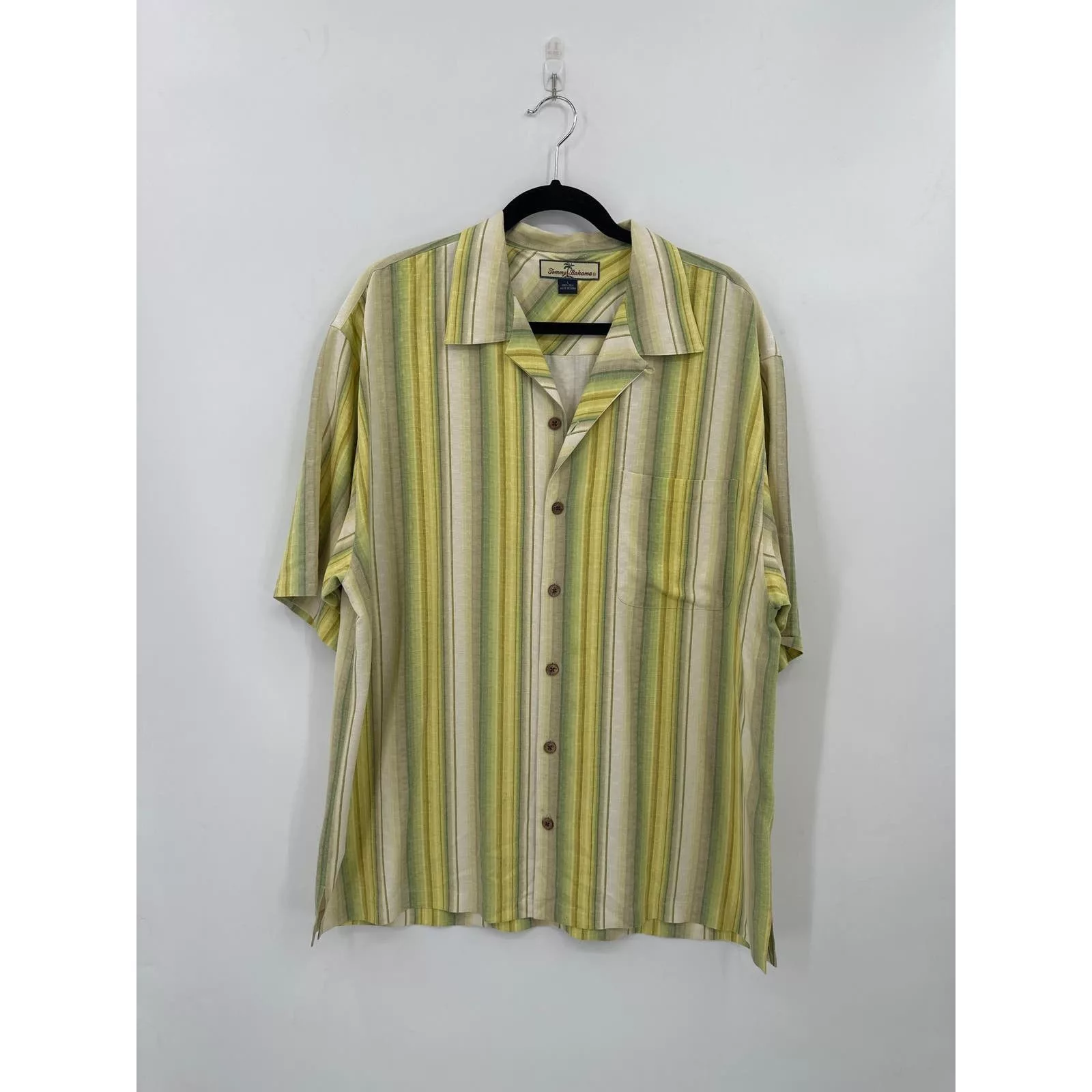 Tommy Bahama Shirts Button Ups Tommy Bahama Short Sleeve Hawaiian Shirt 100% Silk Large Yellow