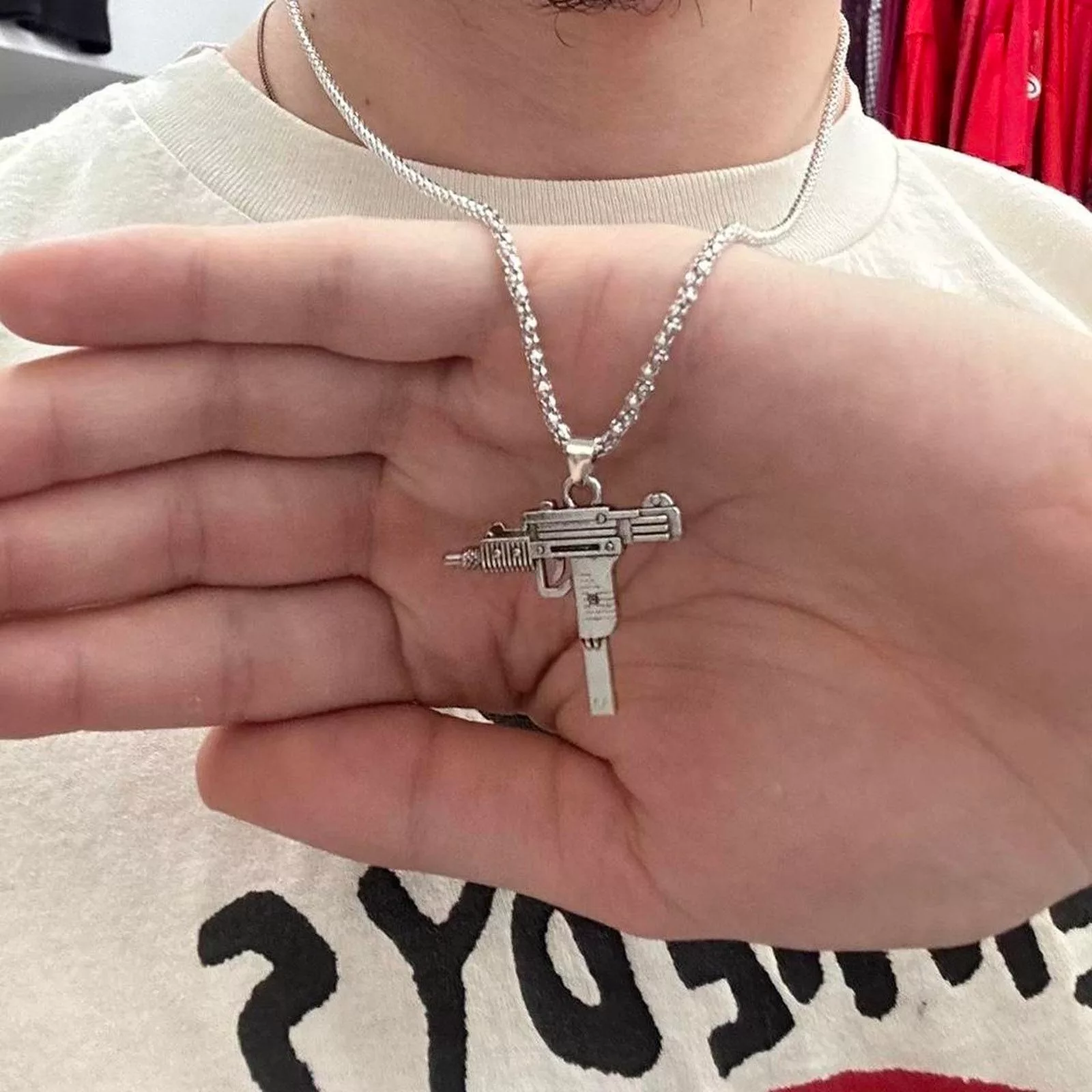 Other Bracelets Other Y2k silver mini uzi necklace