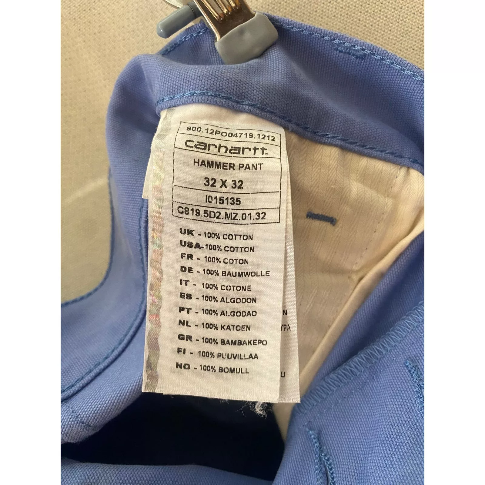 Carhartt Wip Casual Pants Carhartt Wip Carhartt Heritage Work in Progress "Hammer Pant" Blue
