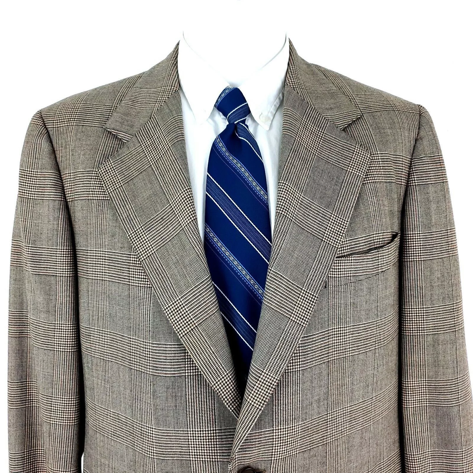 Hickey Freeman Blazers Vintage Hickey Freeman 2 Button Blazer 40R Brown Glen Plaid