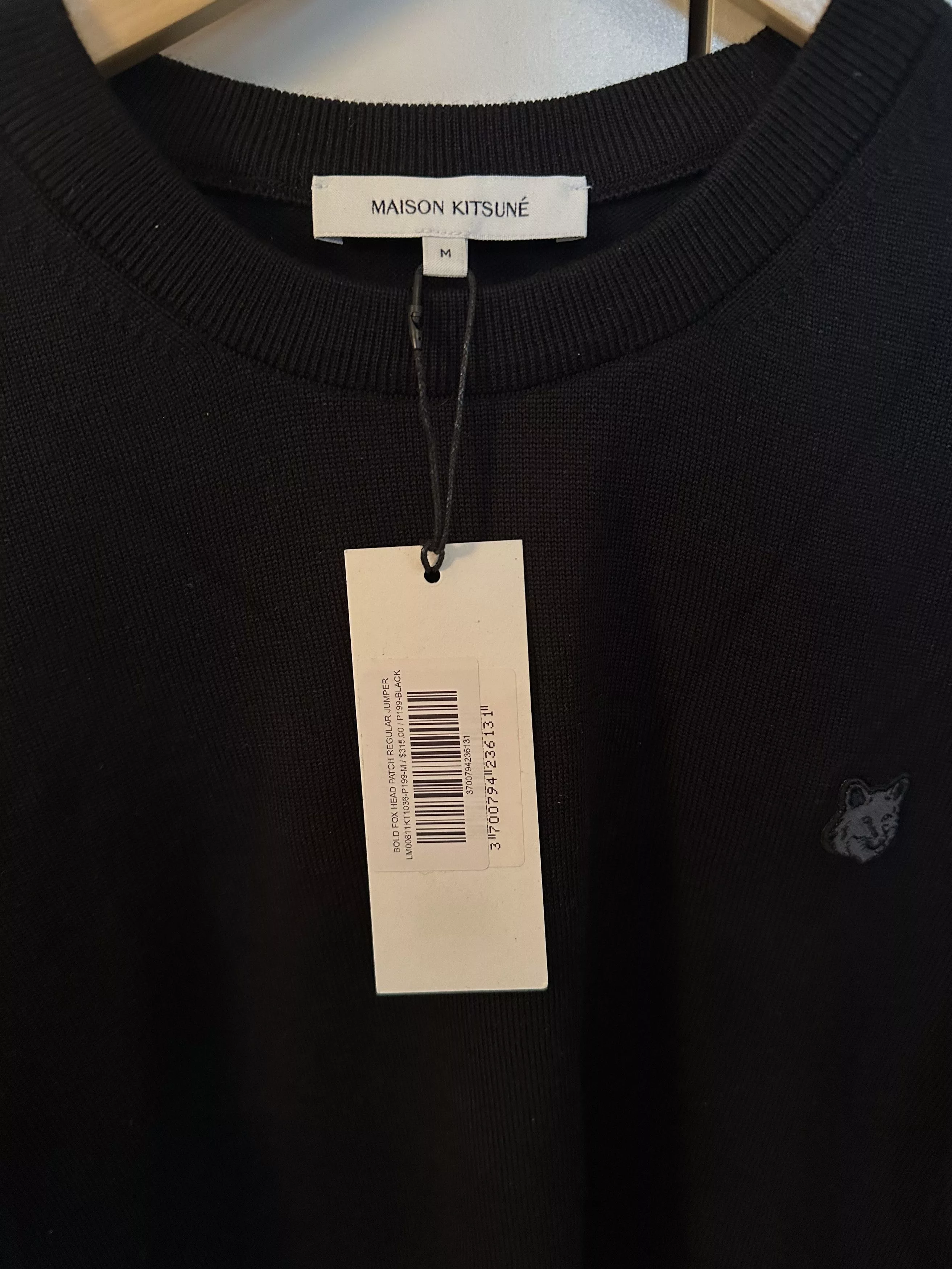 Maison Kitsune Sweaters Knitwear Maison Kitsune Bold Fox Head Patch Regular Jumper Black