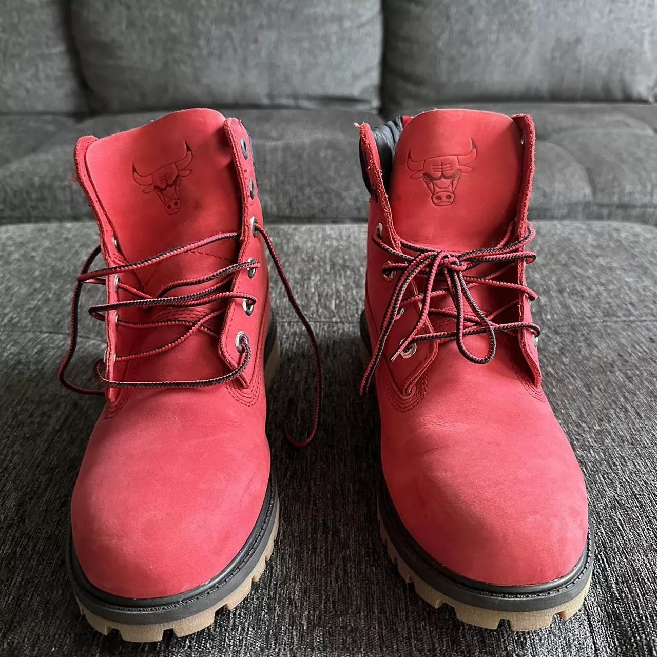 Timberland × Vintage Red TIMBERLAND BOOTS X NBA CHICAGO BULLS Size: 6 boys Streetwear