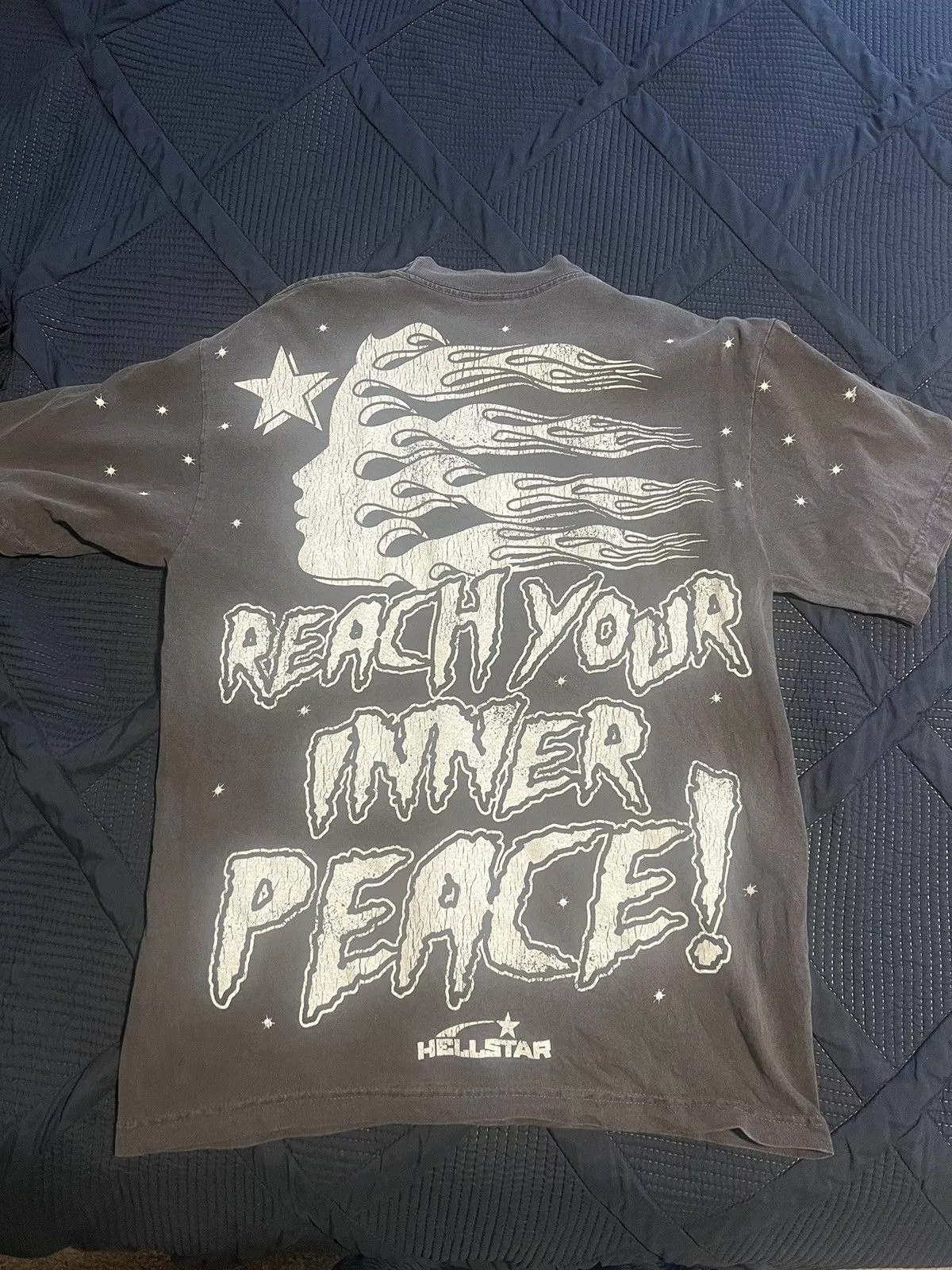 HELLSTAR Short Sleeve T Shirts Hellstar studios inner peace Gray