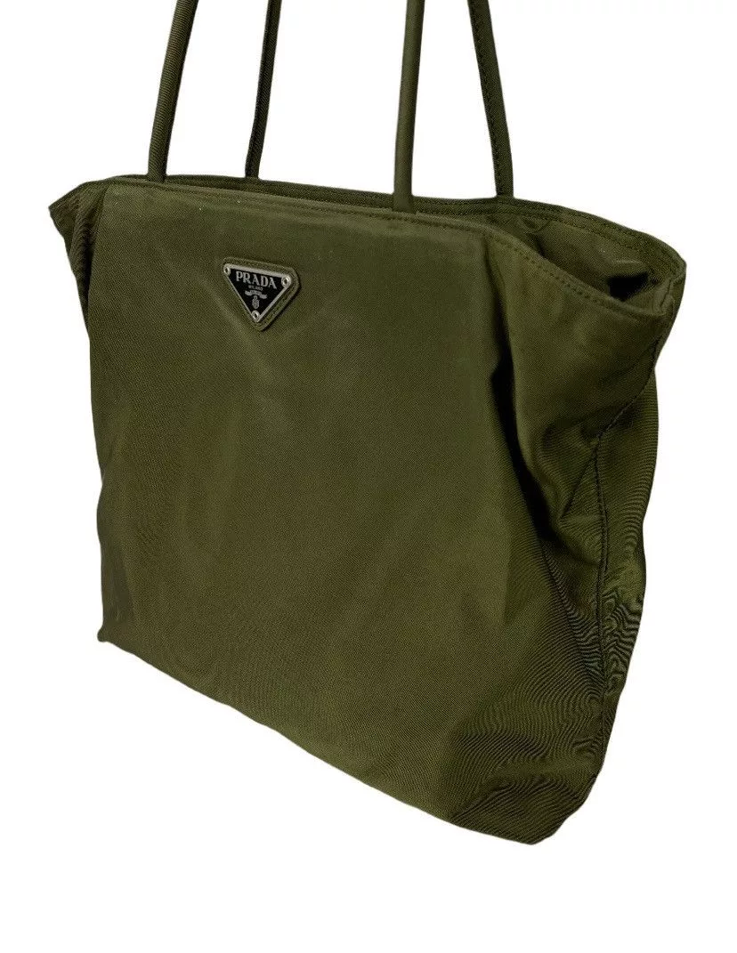 Prada Tote Bags Prada Tessuto Nylon Tote Bag Green