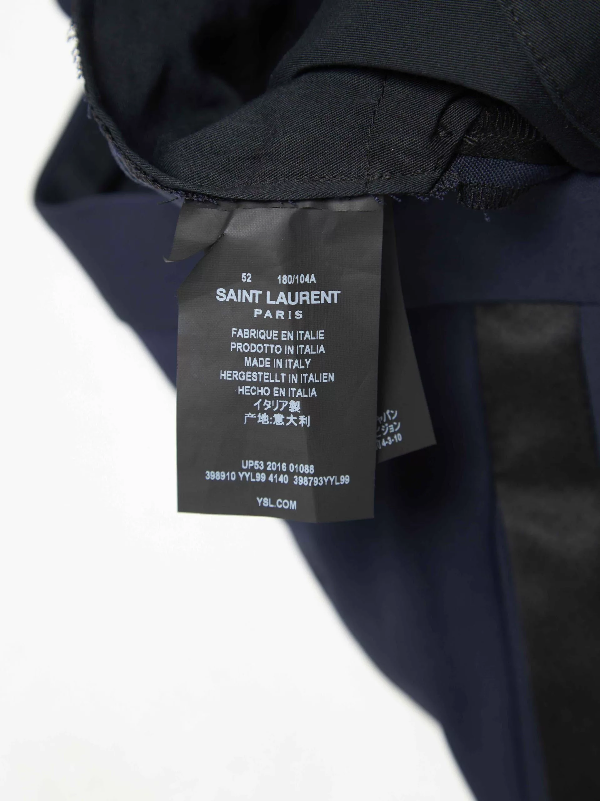 Saint Laurent Paris Casual Pants Saint Laurent Paris Navy Basic Suit Pants Blue