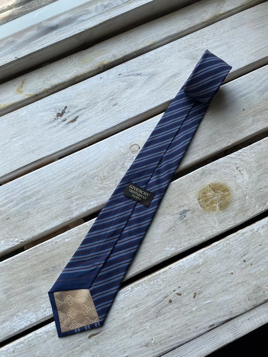 Designer Ties Pocketsquares Designer × Givenchy × Vintage GIVENCHY PARIS SILK VINTAGE TIE Blue