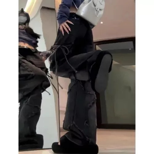 Jean Jeans Black Denim Cargo Jeans