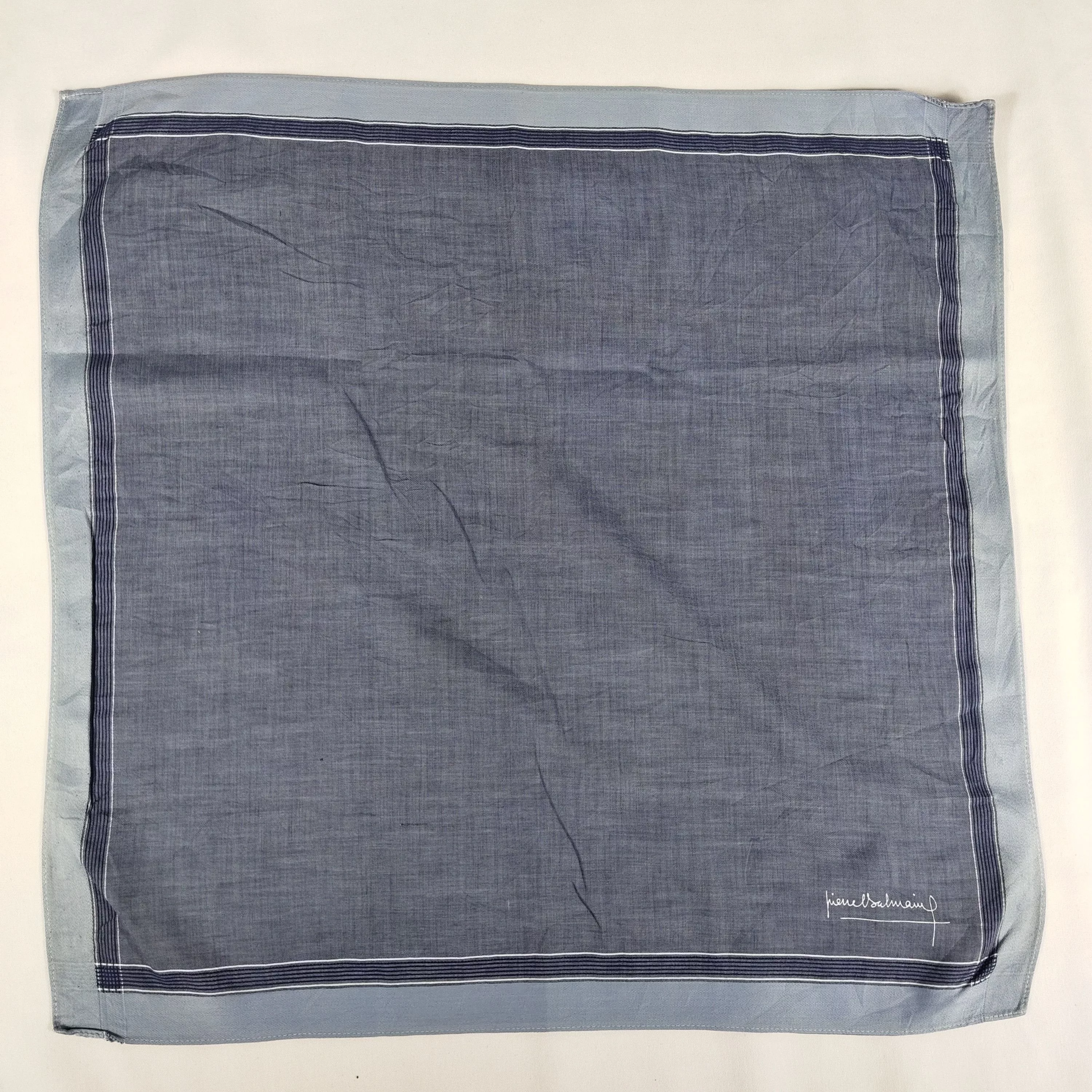 Pierre Balmain Ties Pocketsquares Pierre Balmain × Vintage Pierre Balmain Handkerchief / Neckerchief / Bandana FZ079 Blue