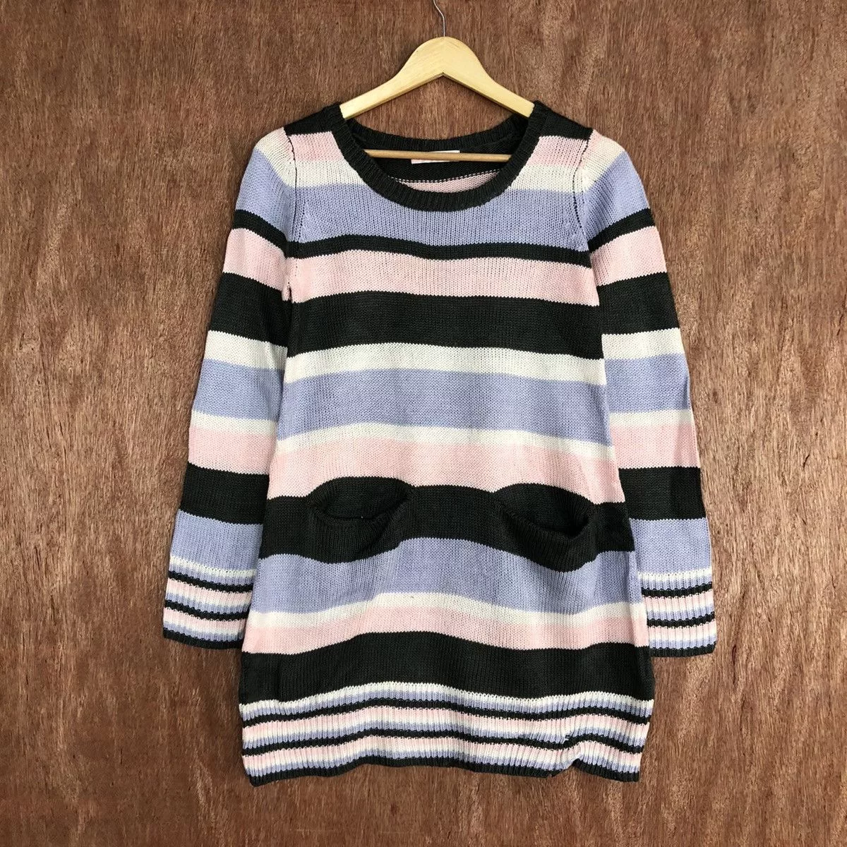 Japanese Brand Sweatshirts Japanese Brand Image japan stripe knitwear long sweatshirt #3083 Multi