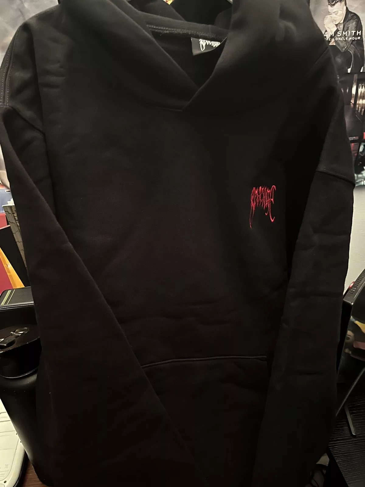 Revenge Sweatshirts Hoodies Revenge BLACK/RED EMBROIDERED BASIC HOODIE