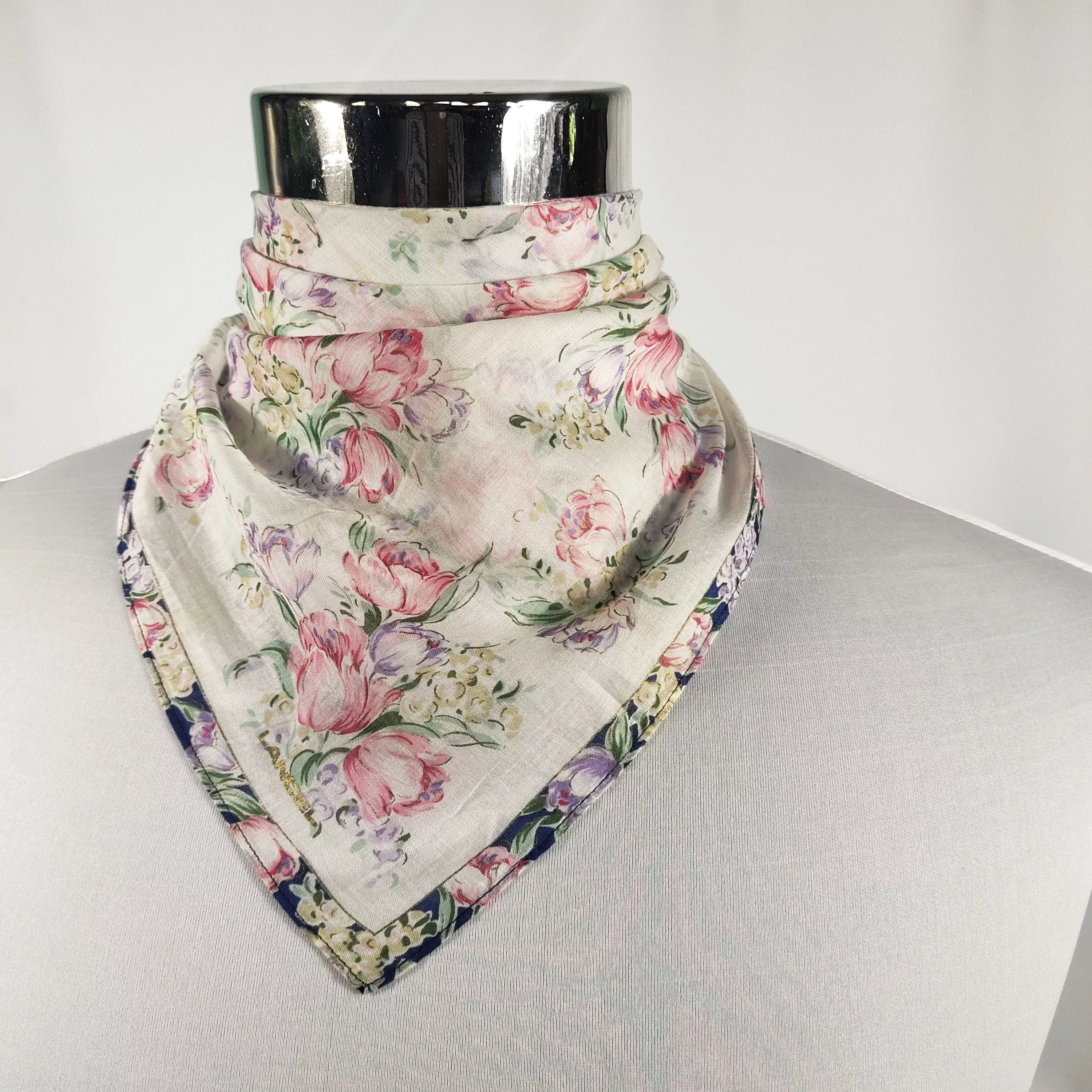 Lancel Ties Pocketsquares Lancel × Vintage Lancel Handkerchief / Bandana / Neckerchief FZ280 Multi