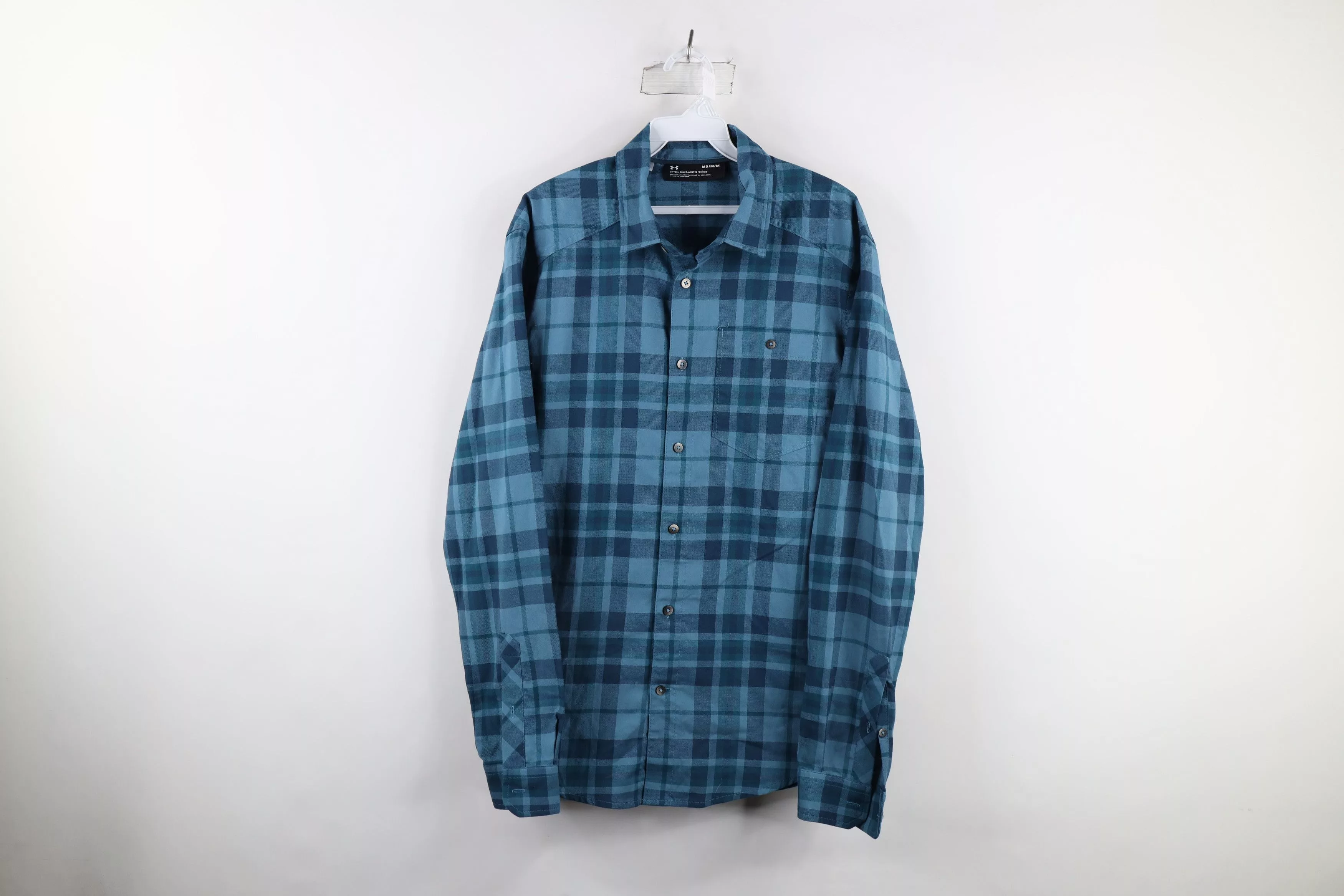 Under Armour Shirts Button Ups Under Armour × Vintage Under Armour Flannel Collared Button Shirt Blue Plaid