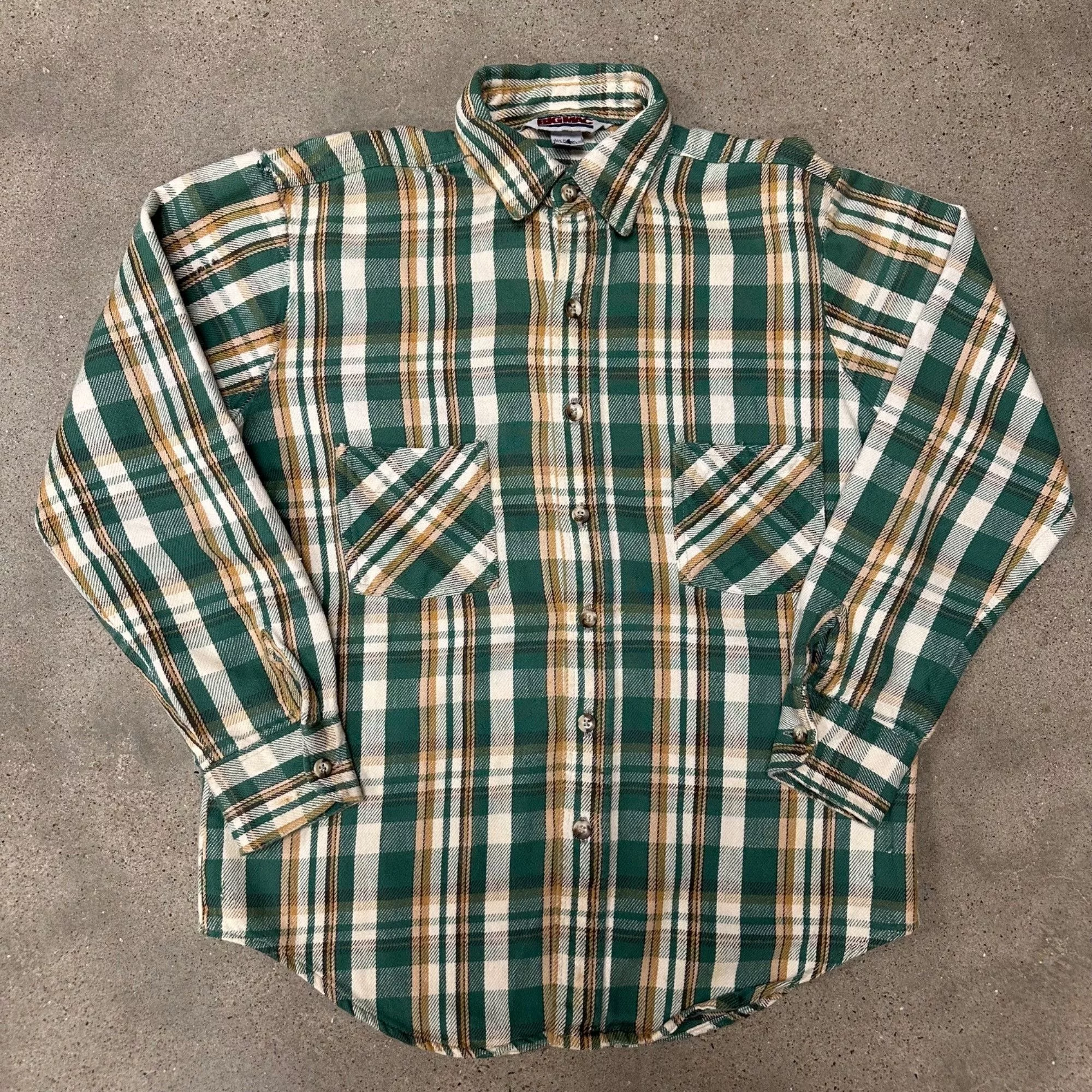Big Mac Shirts Button Ups Big Mac × Vintage Vintage Big Mac Thick Weight Flannel Shirt Green