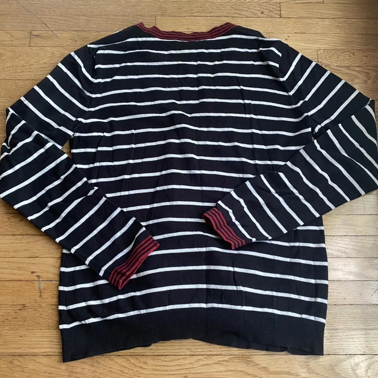 Chaps Button Ups Chaps button up stripped sweater Black