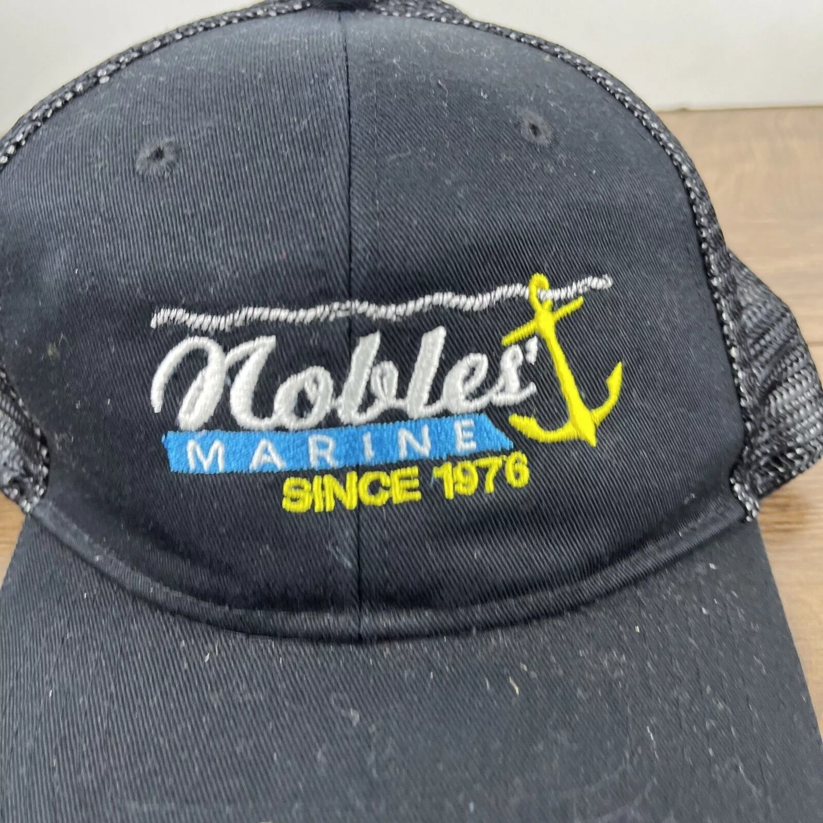 Other Hats Other Noble Marine Hat 1976 Noble Black Hat Adjustable Snapback Ad
