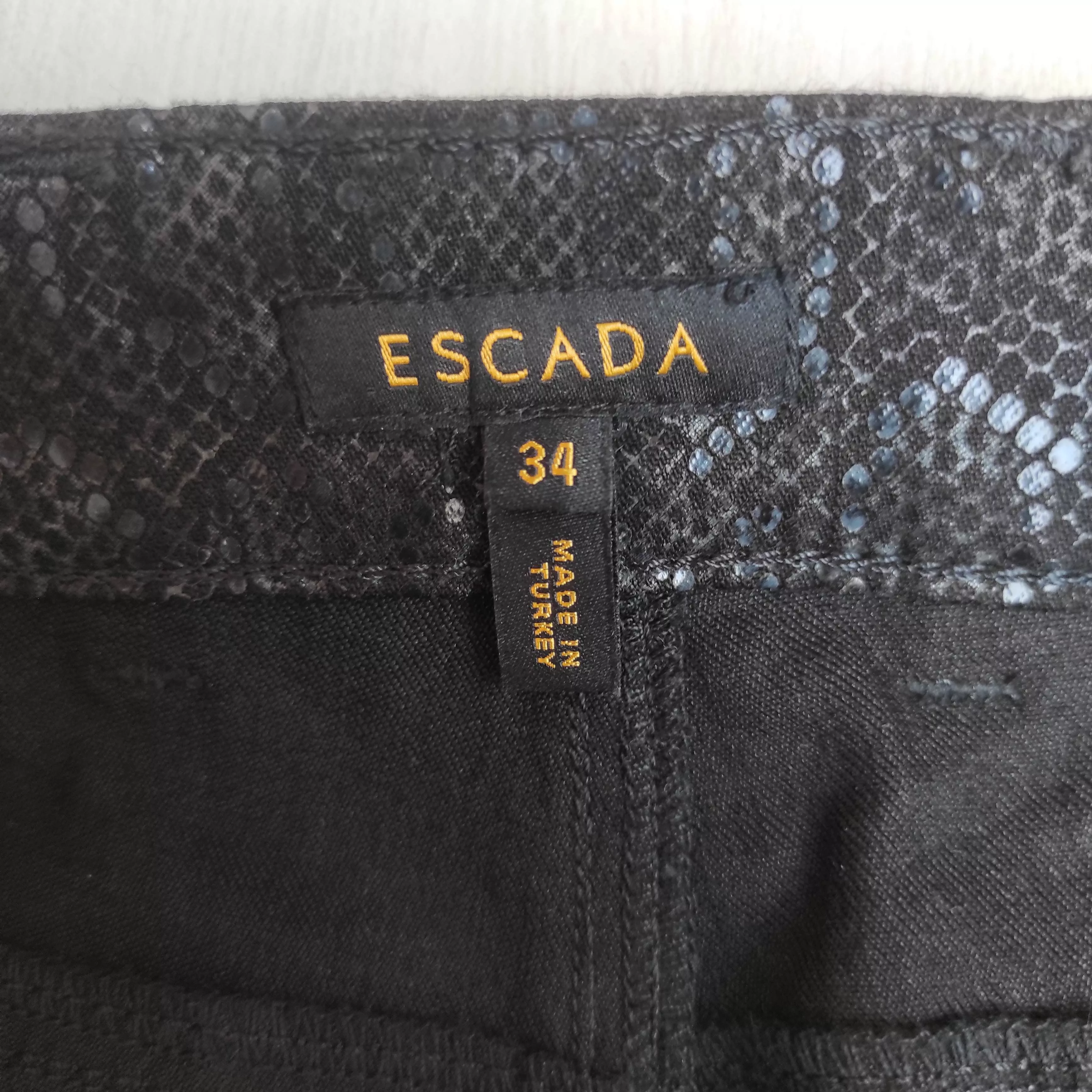 Designer Pants Designer × Escada Escada Python Pants Black Snake Print Sexy Designer