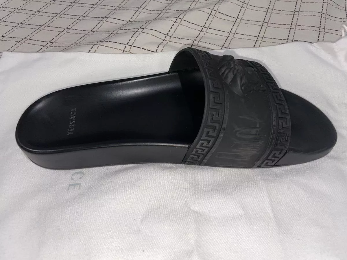 Versace Sandals Versace Pool Slides Gomma Black