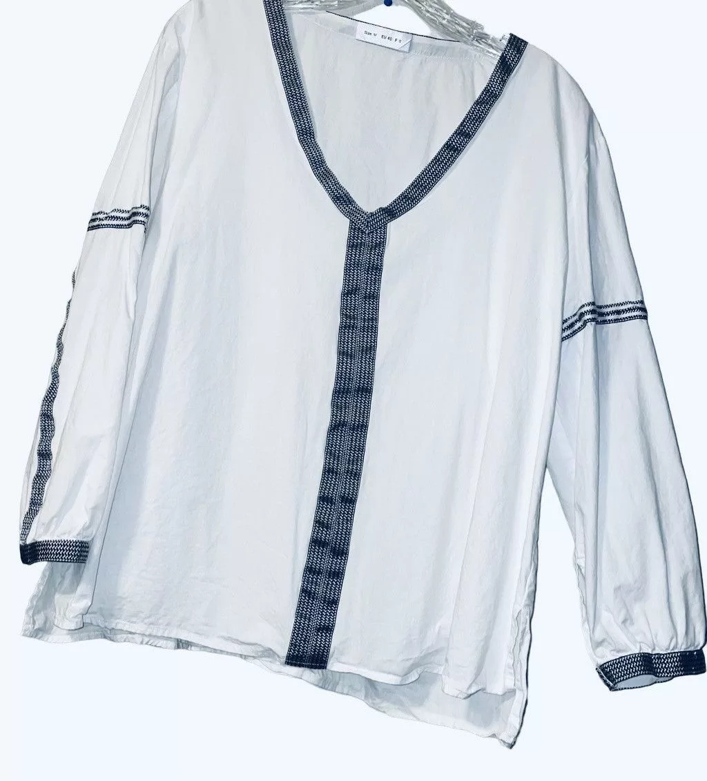 Other Blouses Other Kaftan Cotton Tunic Top by Lino White