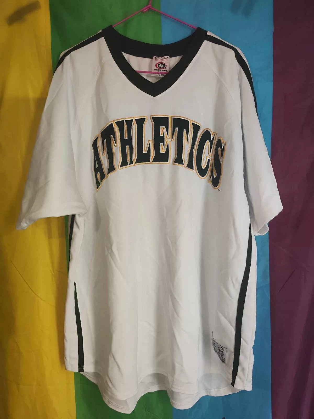 MLB Jerseys Oakland Athletics True Fan MLB baseball jersey size XL White Sportswear