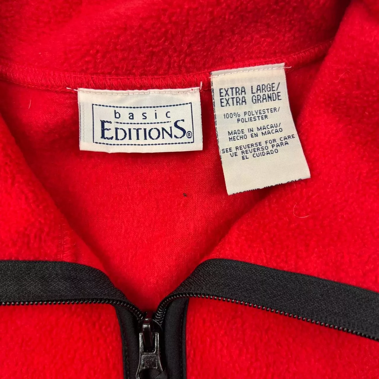 Basic Editions Vests Vintage Basic Editions Fleece Vest Men's XL Full Zip Red