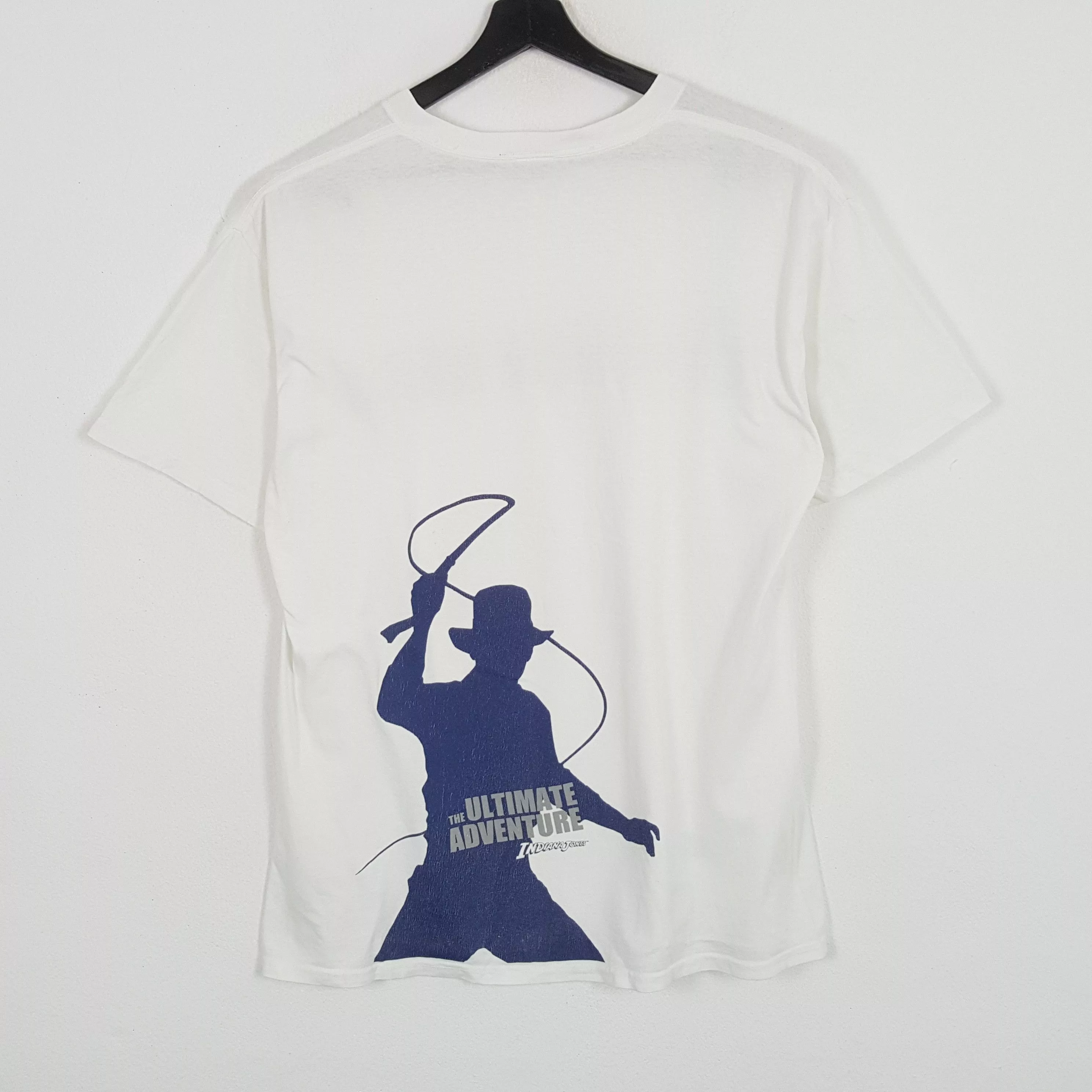 Universal Studios Short Sleeve T Shirts Universal Studios × Vintage INDIANA JONES Adventure Movie Streetwear Style Tshirt White