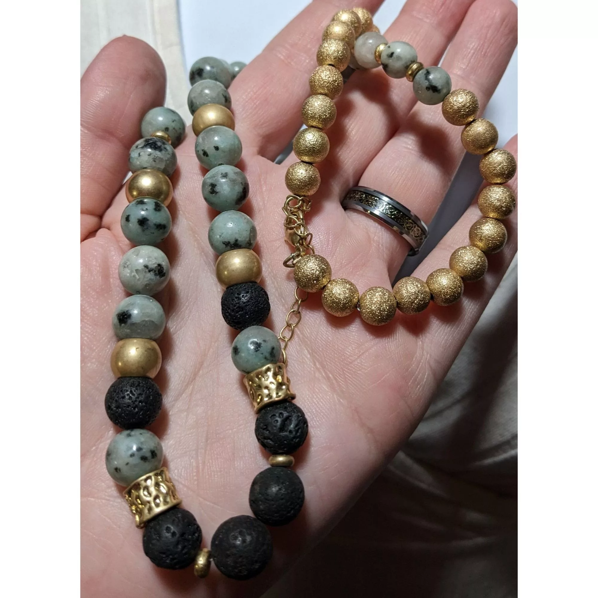 Other Necklaces Other Lava Agate Beaded Necklace Multi