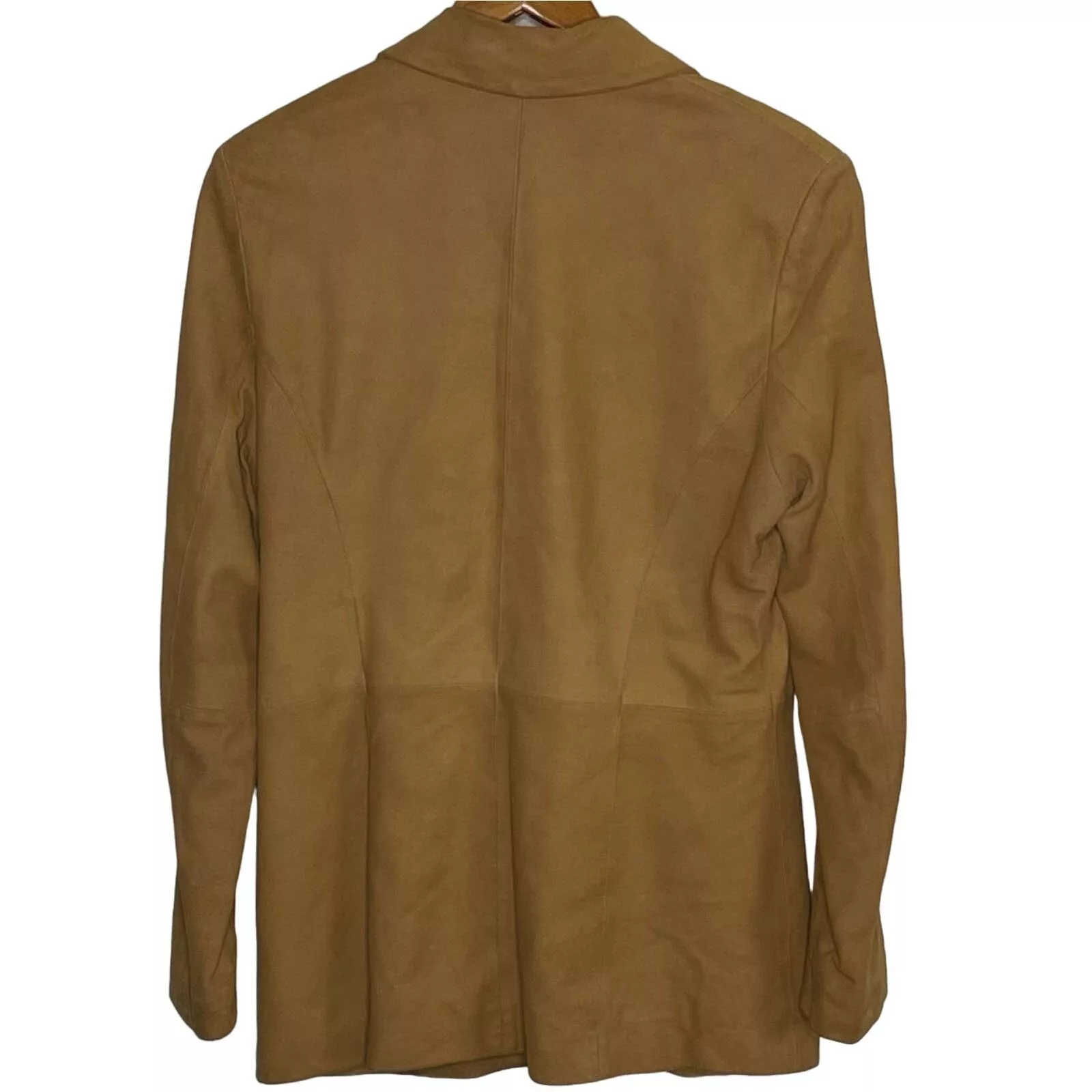 Nicole Miller Jackets Nicole Miller Genuine Leather Suede Blazer Brown