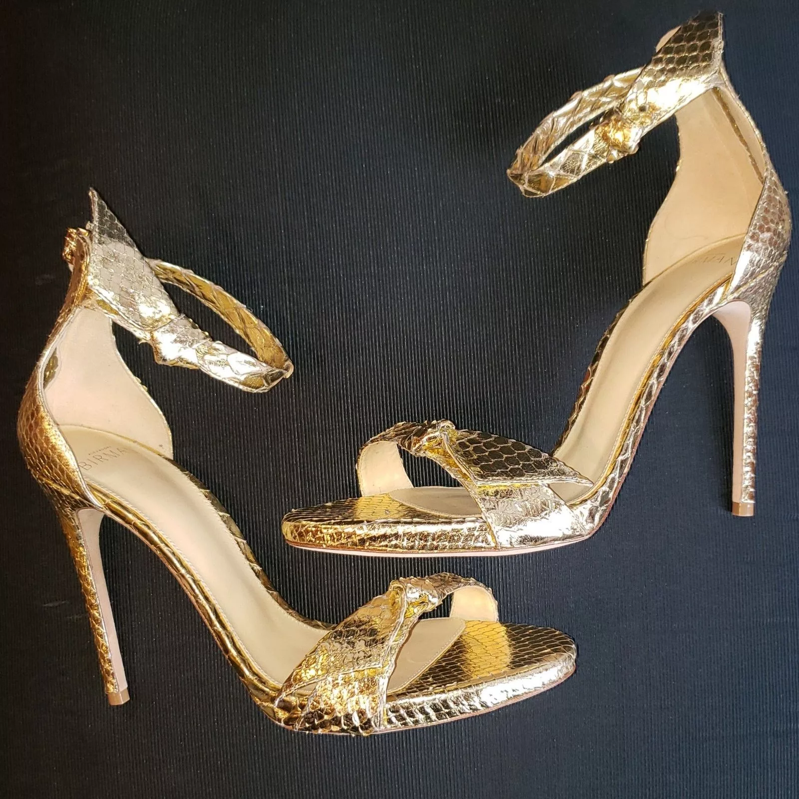 Alexandre Birman Heels $795 List Alexandre Birman Gold toned python spike heels