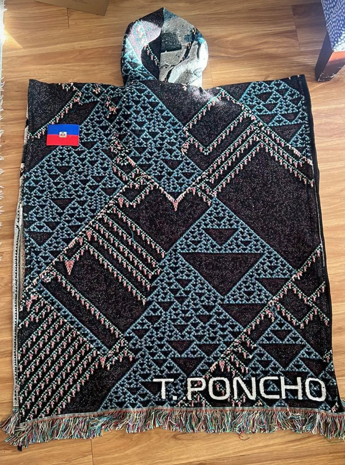 Handmade Cloaks Capes Handmade CELL Poncho Blue