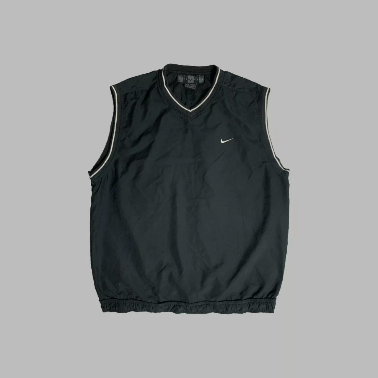 Nike Vests Nike × Vintage Vintage Y2K Nike Golf Vest Nylon Jacket Japan Black Streetwear