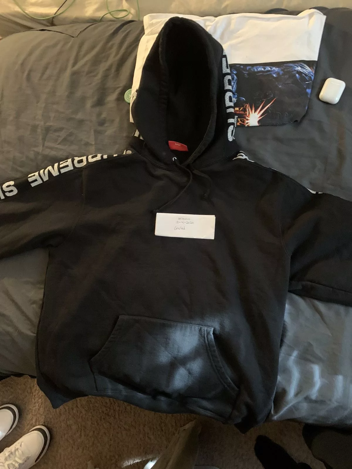 Supreme Sweatshirts Hoodies Supreme × Vintage Supreme Metallic Rib Hoodie (Black)