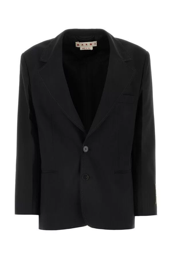 Marni Blazers Marni Black Polyester Stretch Blazer Multi