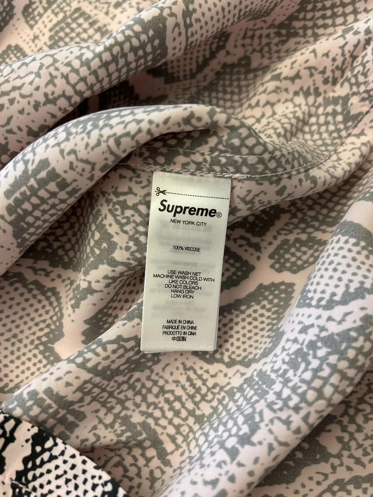 Supreme Shirts Button Ups Supreme Snake Shirt Pink