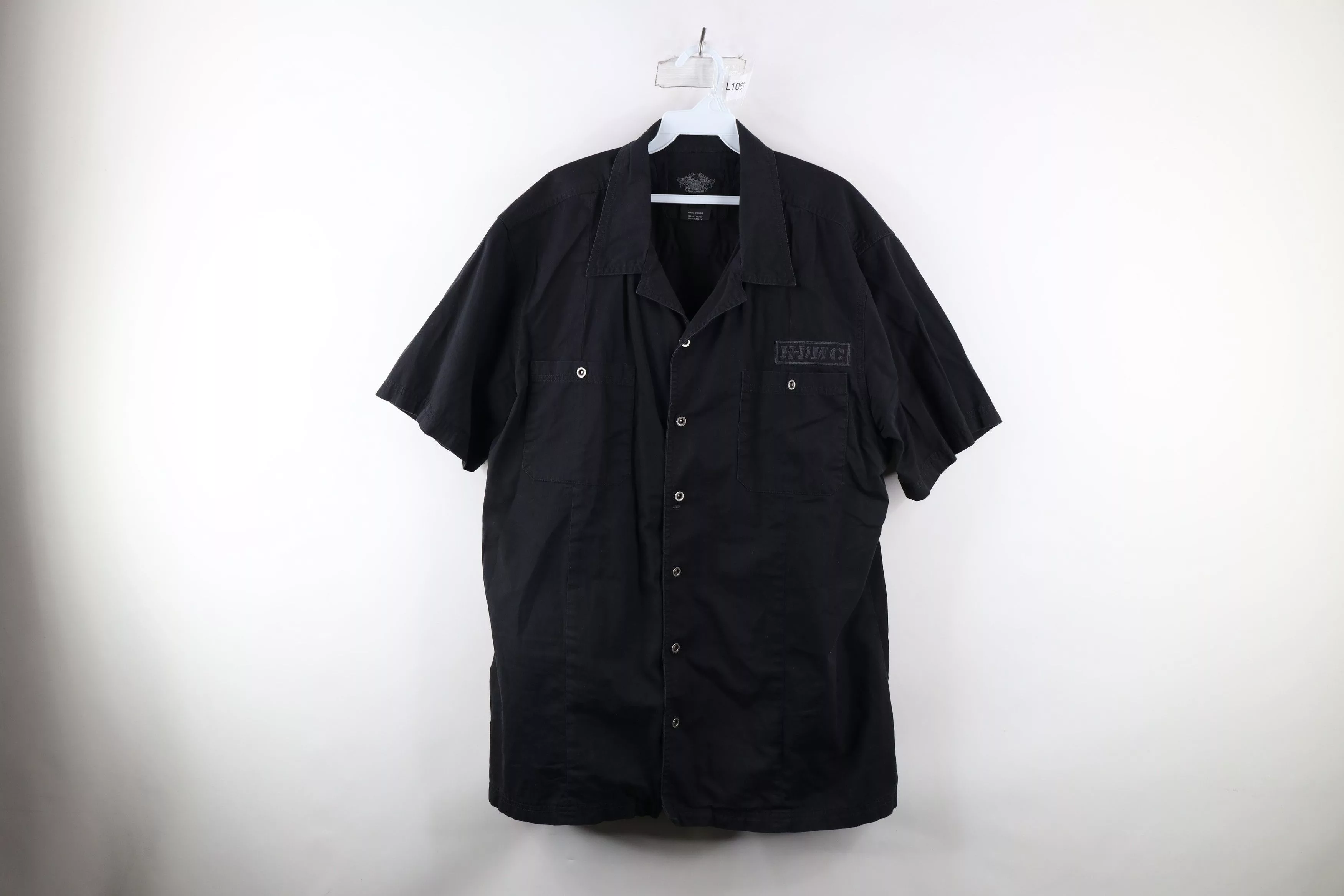 Harley Davidson Shirts Button Ups Harley Davidson × Vintage Vintage Harley Davidson Out Work Mechanic Button Shirt Black