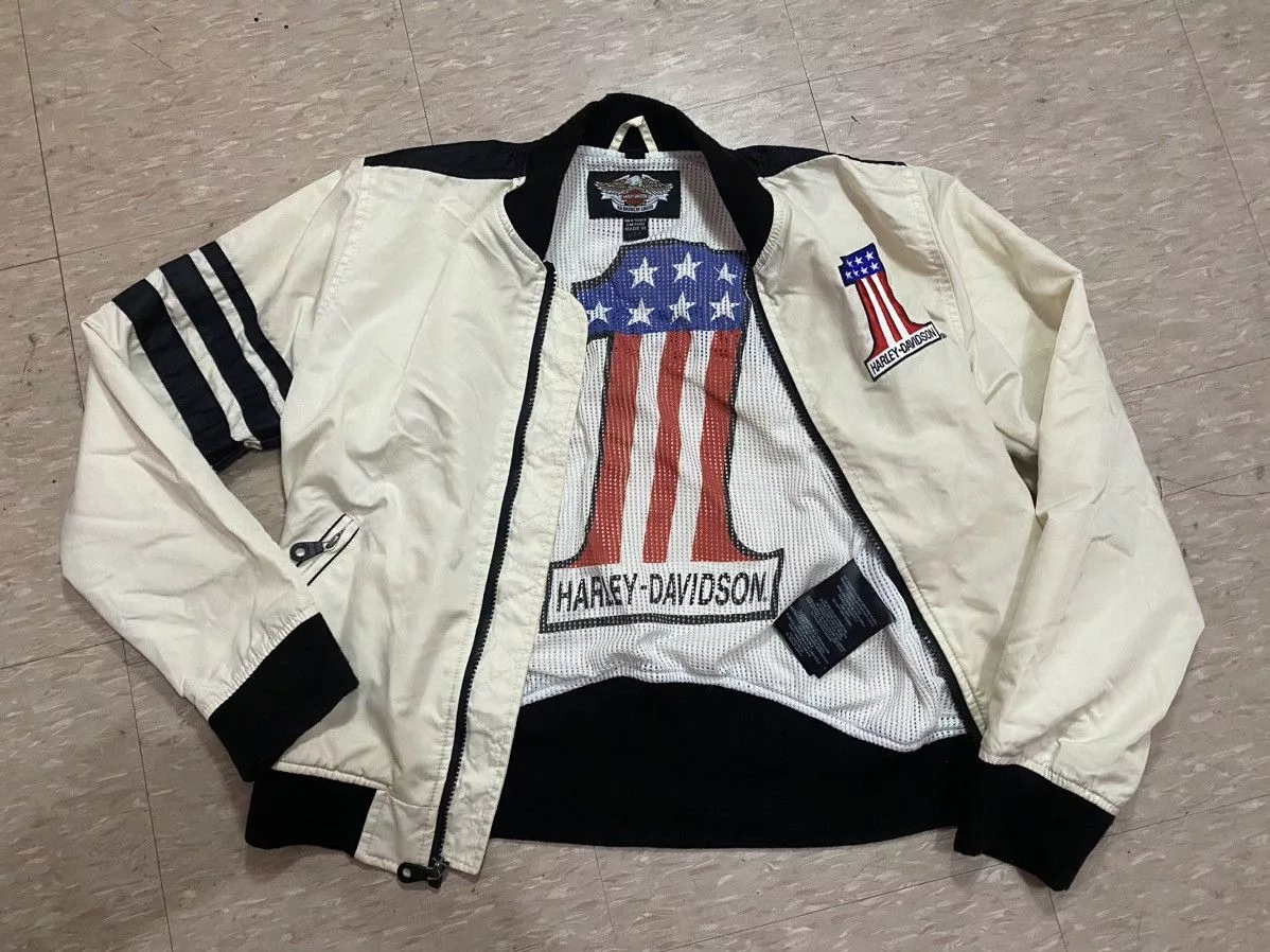 Harley Davidson Bombers Harley Davidson × Vintage Vintage harley davidson usa no#1 White