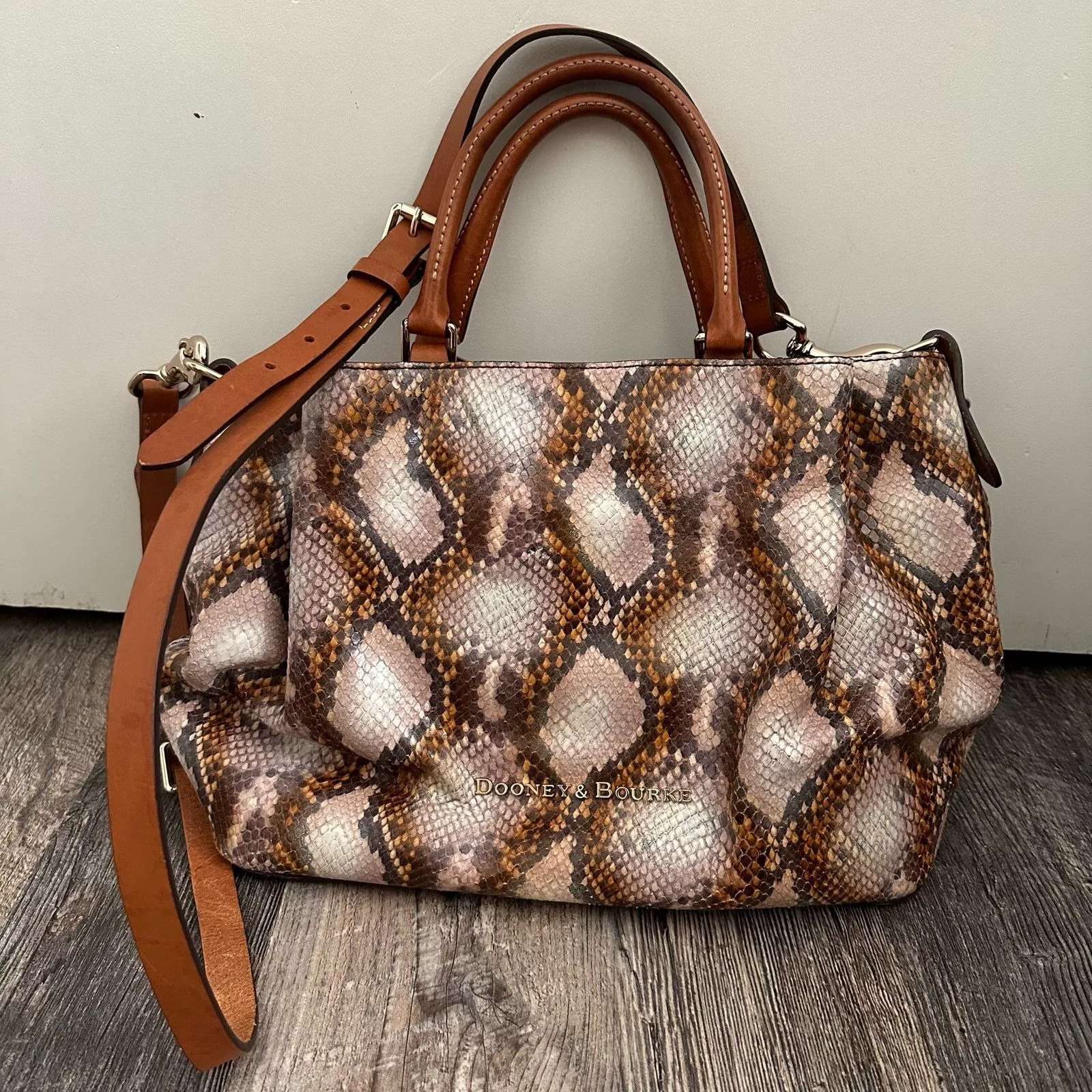 Dooney & Bourke Crossbody Bags Dooney & Bourke City Python Embossed Leather Barlow Satchel Multi