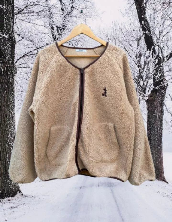 Mickey Mouse Light Jackets ⚡️Steals⚡️Mickey Mouse Deep Pile Fleece White Gorpcore