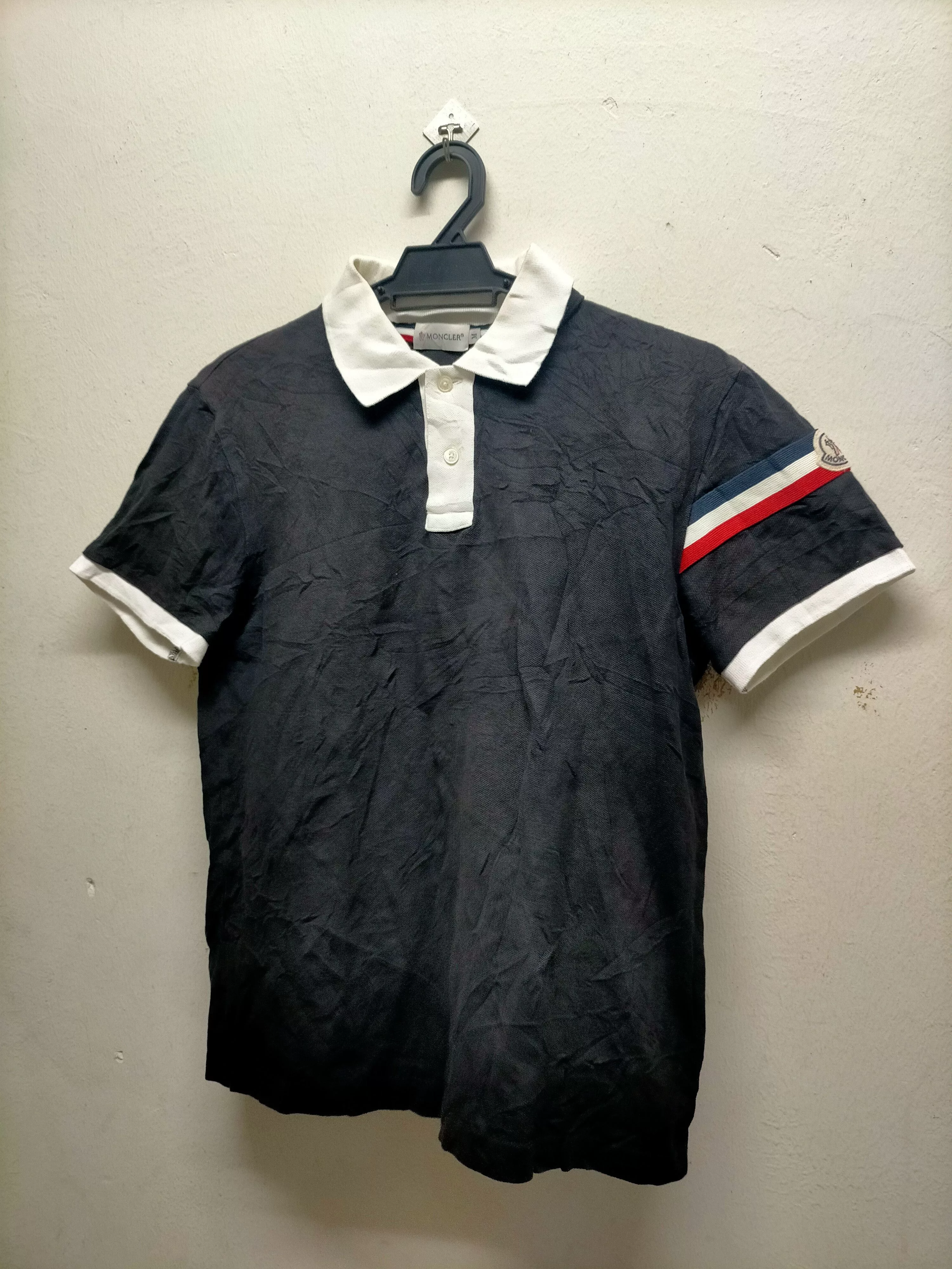 Moncler Polos Moncler Polo Tshirt Black