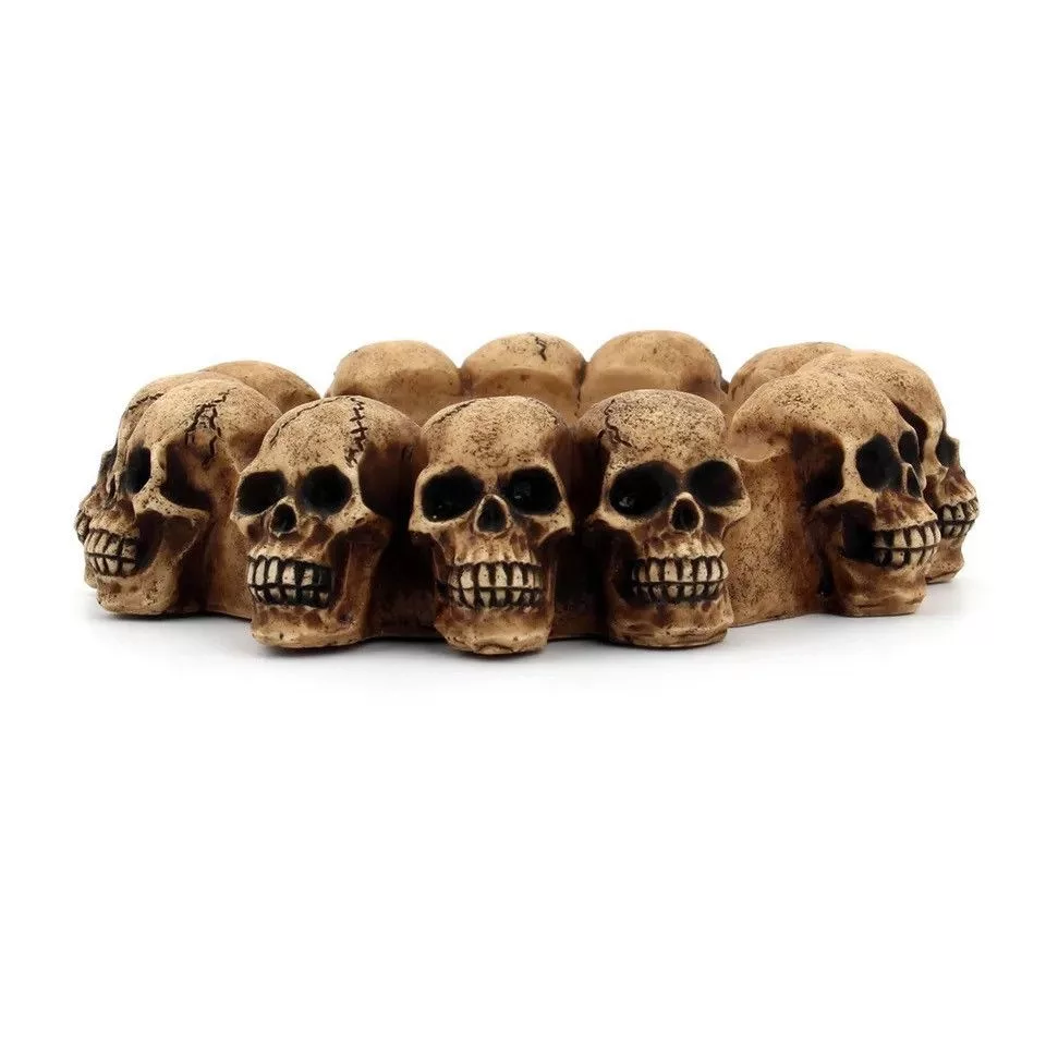Vintage Miscellaneous Vintage Creative Round Skull Ashtray Brown