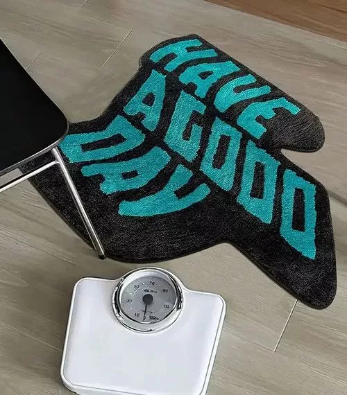 Other Miscellaneous Other Handmade Irregular Tufting Letters Rugs Black