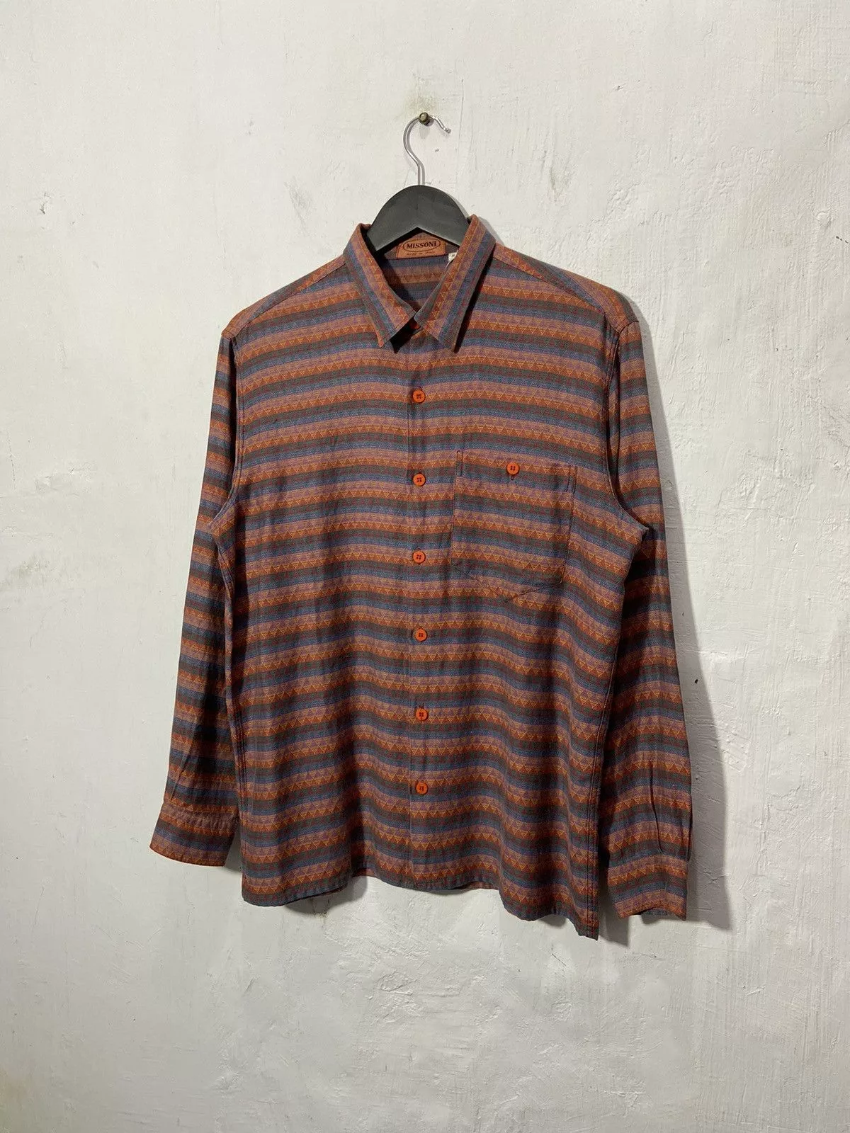 Missoni Shirts Button Ups Missoni × Vintage Vintage Missoni Pattern Zig Zag Shirt Long Sleeve Multi
