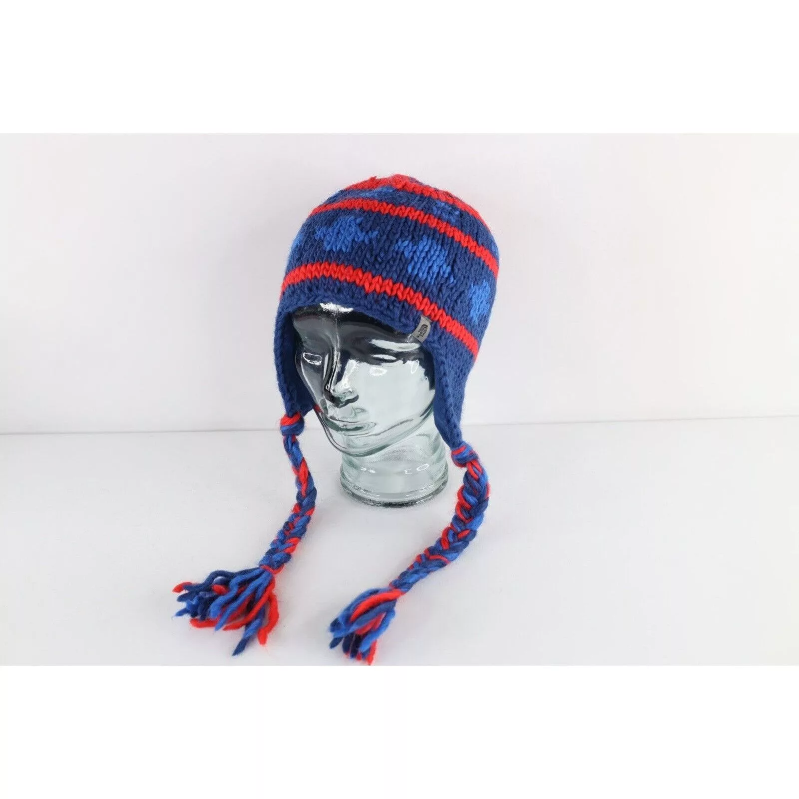 The North Face Hats The North Face × Vintage Vintage The North Face Spell Out Wool Crochet Knit Beanie Blue