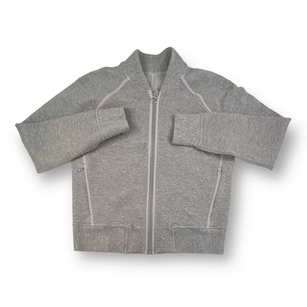 Lululemon Jackets Lululemon On Repeat Ribbed Bomber Full Zip Jacket Size 8 Gray