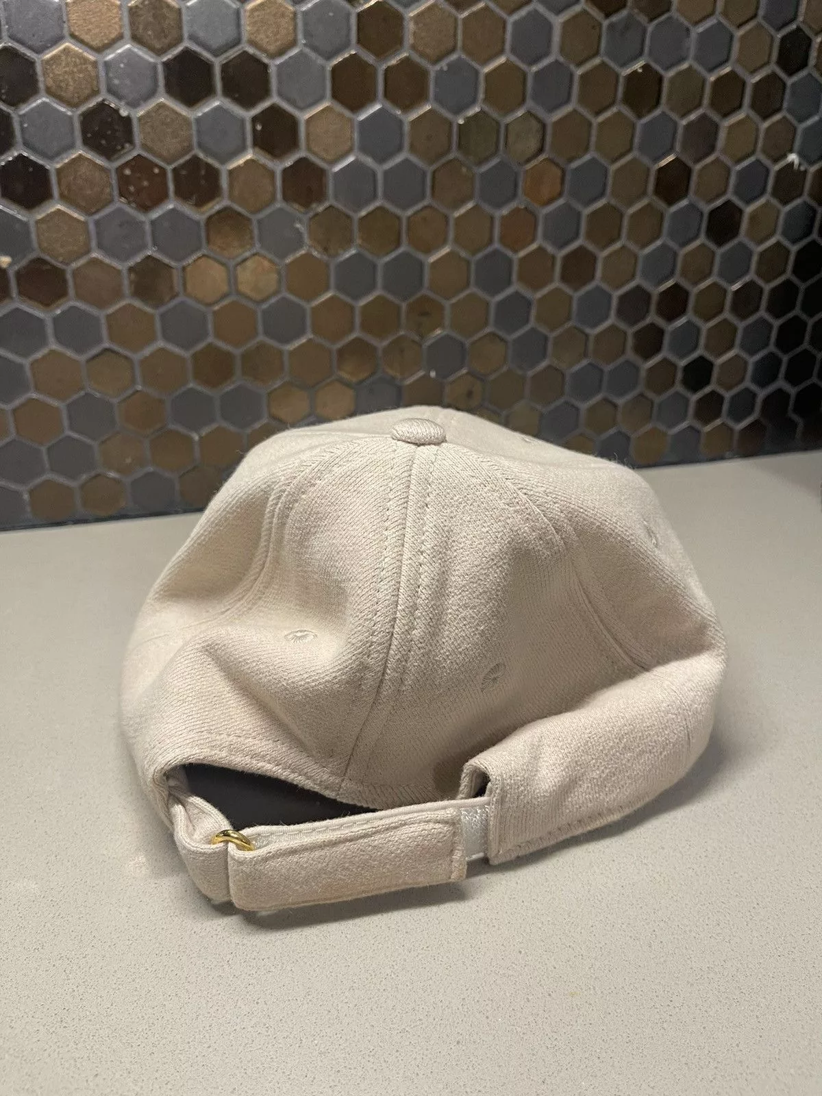 Kith Hats Kith Gold Box Logo Fleece Hat // Beige