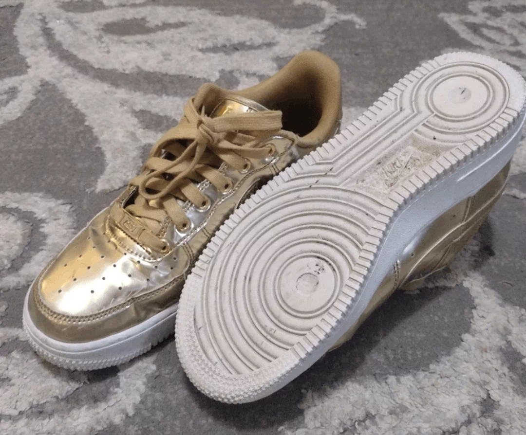 Nike Low Top Sneakers Nike AF1 metallic gold sneakers