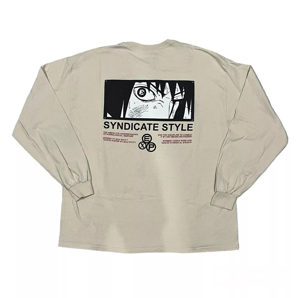 Anime Long Sleeve T Shirts Anime × Erased Project Erased Project Sasuke Sharingan "SYNDICATE STYLE" SHIRT Pink Streetwear
