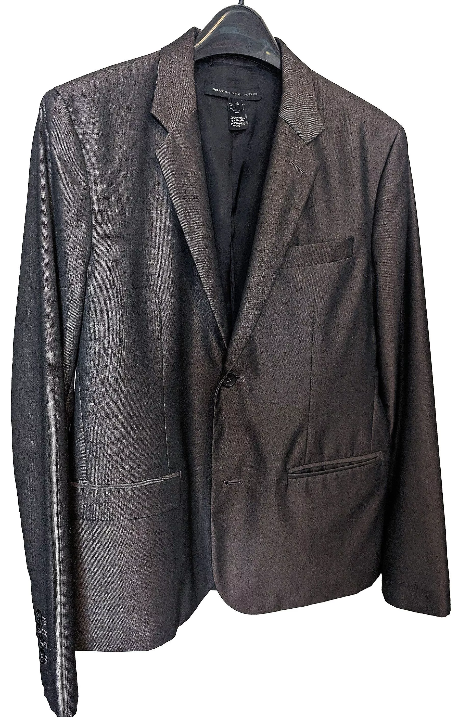 Marc Jacobs Blazers Marc Jacobs Gunmetal Grey Sheen Blazer USA Gray