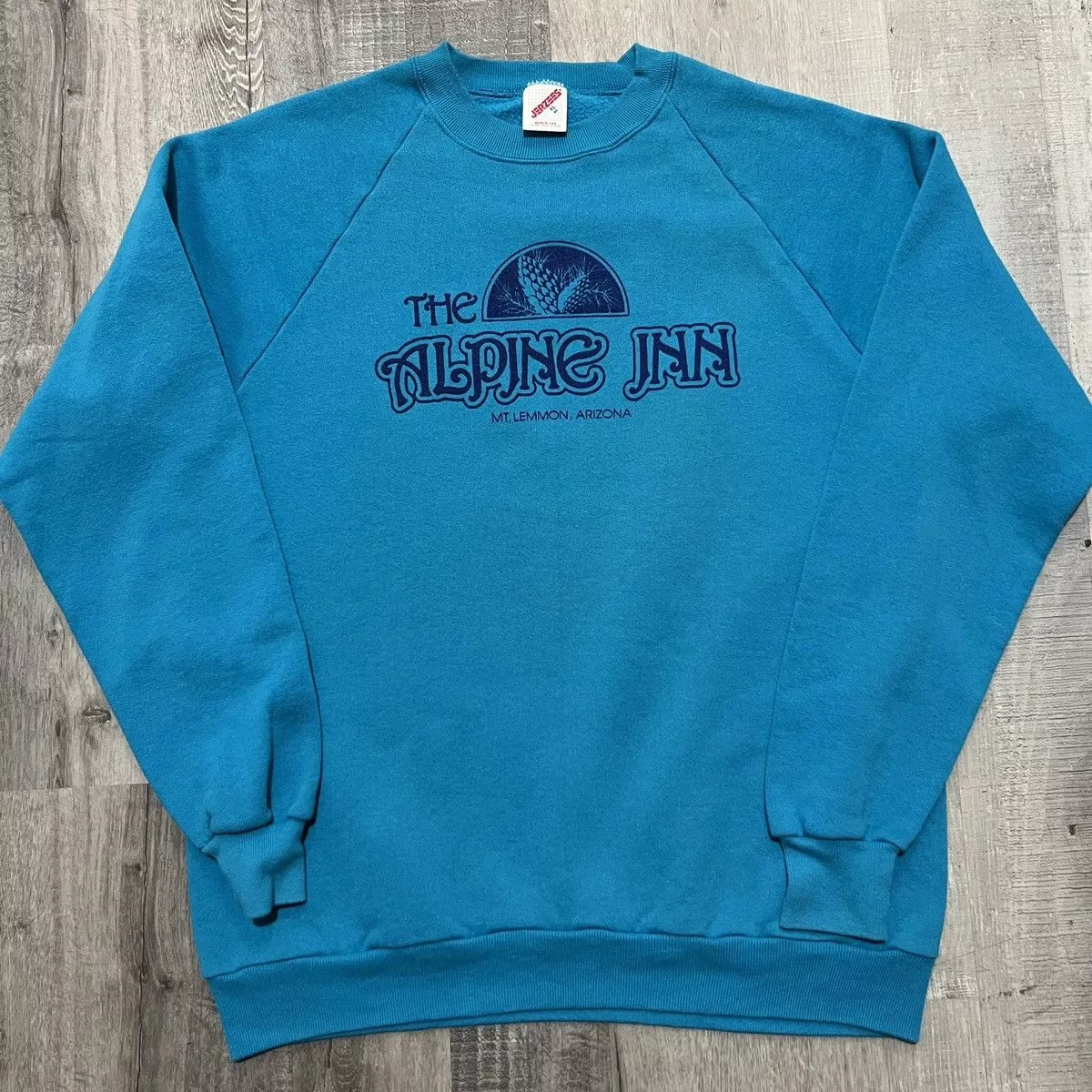 Jerzees Sweatshirts Hoodies Jerzees × Vintage VTG The Alpine Inn Mt. Lemmon Arizona Ski Town Sweatshirt Blue